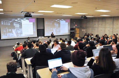 Students present at a Concept event.