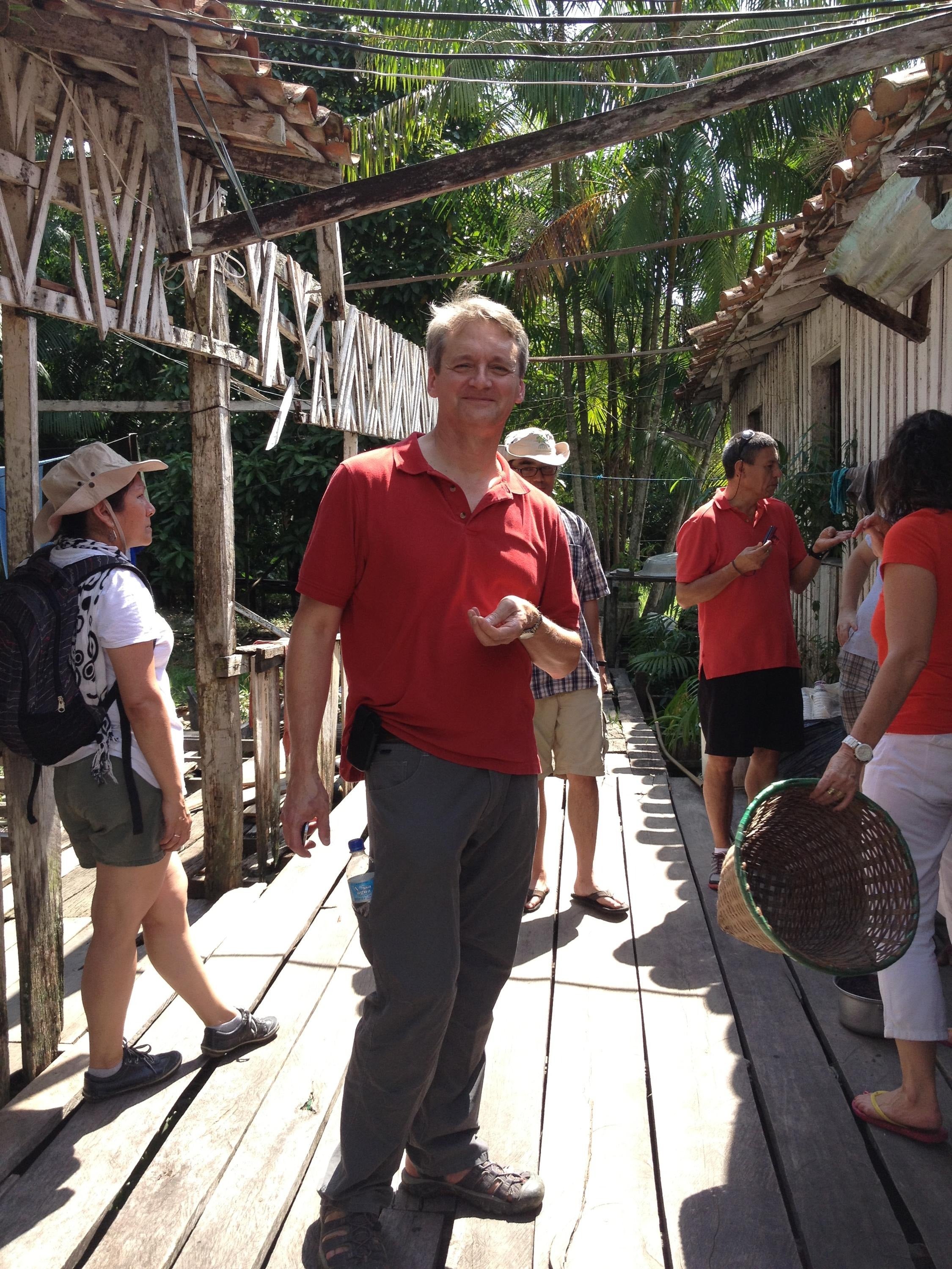 Peter Deadman in a Brazilian village.