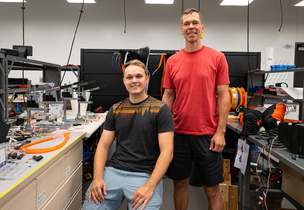 Jordan Savage and Caleb Horst in their workshop.