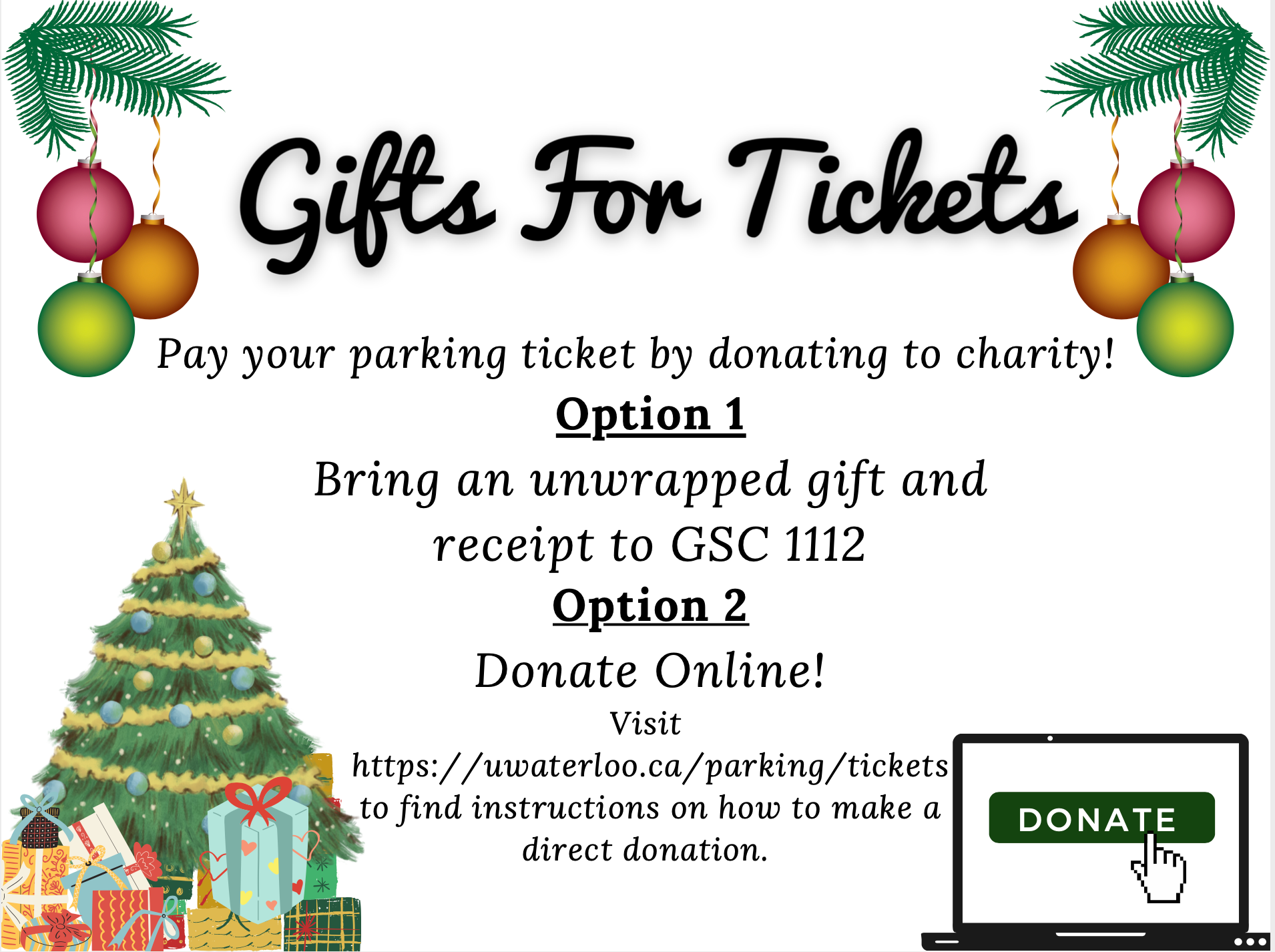 Gifts for Tickets banner image.