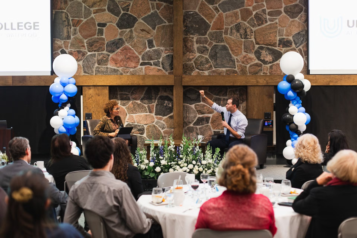 Andrew Stobo Sniderman and Michaelle Jean in conversation.