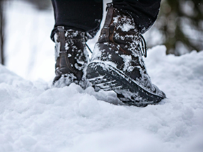 Boots in the snow.