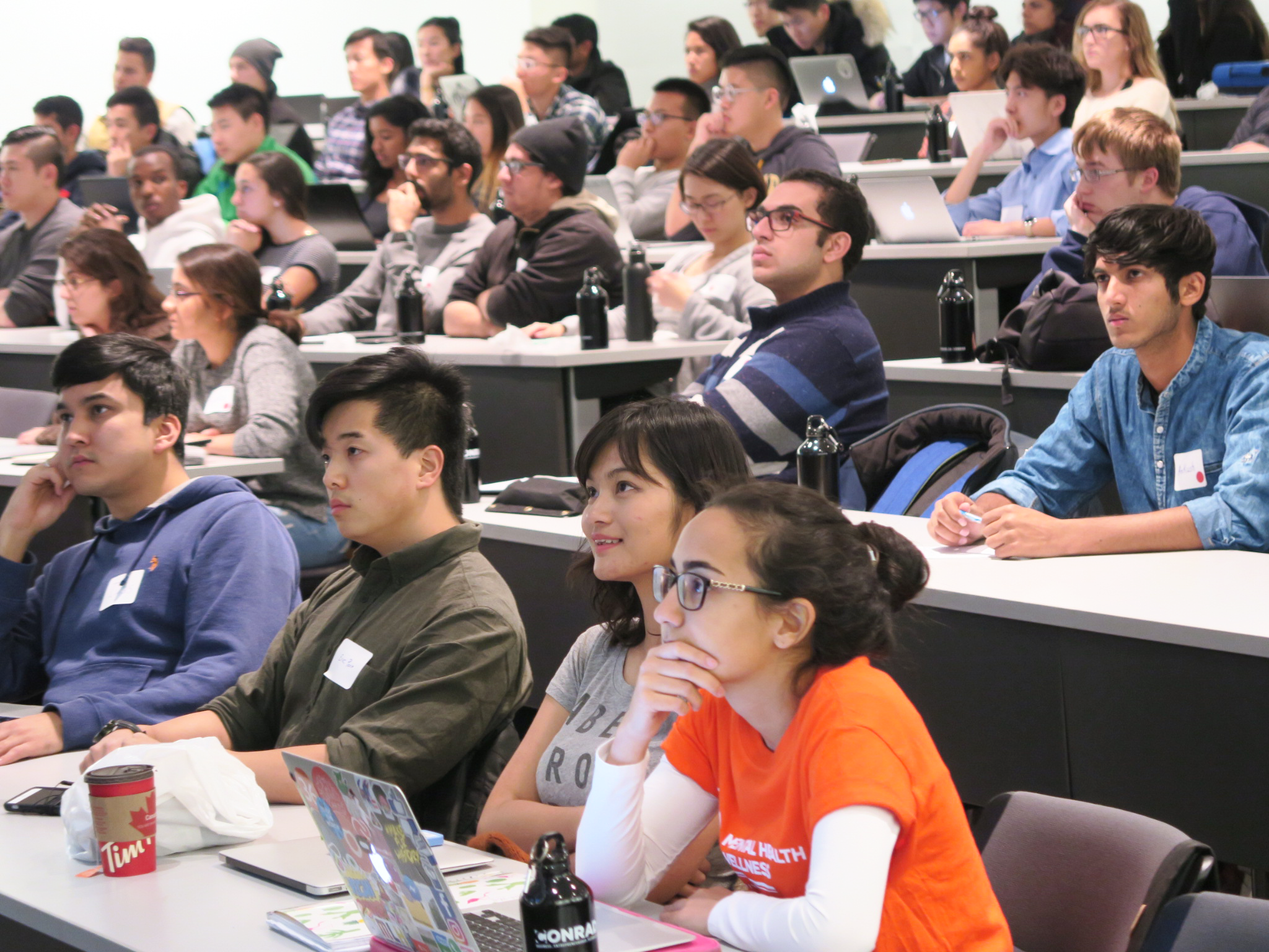 Students at a Hult Prize information session.