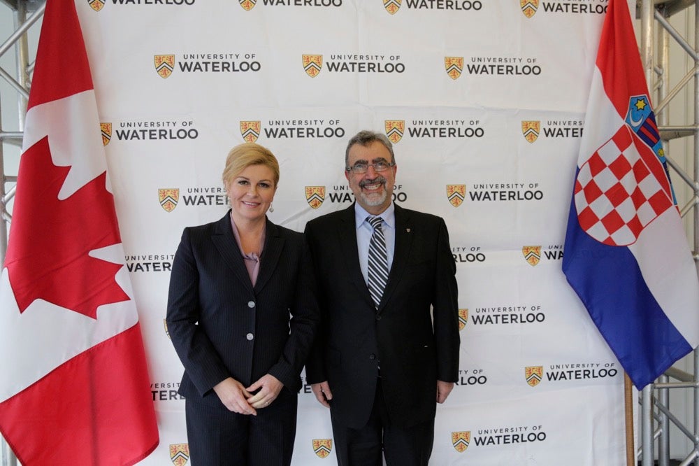 Croatian President Kolinda Grabar-Kitarović and Feridun Hamdullahpur.