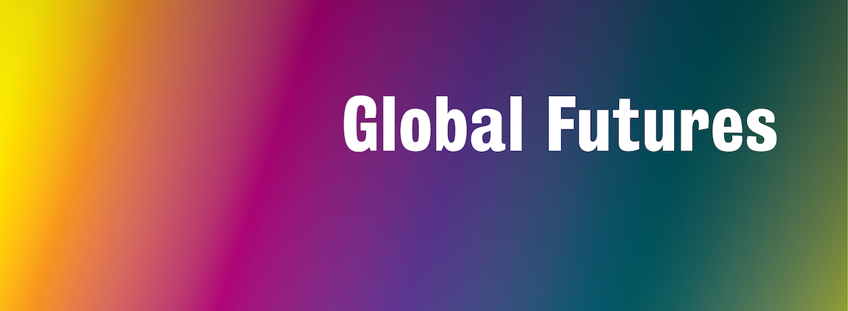 Global Futures banner - gradient colours fading into each other.