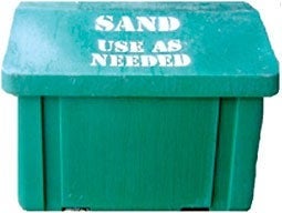 A green sand bin