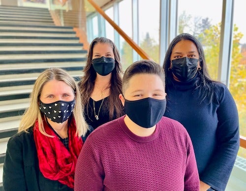 Members of the SAARI Steering Committee (from left) Pam Charbonneau, Director Student Success Office; Jennifer Gillies, Associate Director, AccessAbility Services; Jazz Fitzgerald, Student Equity Specialist; Sacha Geer, Manager International Mobility and Intercultural Learning.