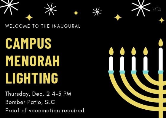 Campus Menorah Lighting graphic.