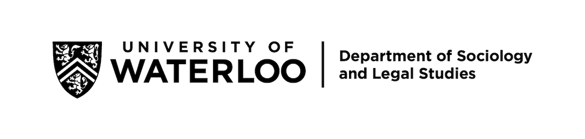 The wordmark of the University of Waterloo and the Department of Sociology and Legal Studies.