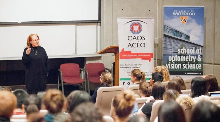 Arlene Dickinson, one of the CBC's Dragons, speaks at an Optometry and Vision Science event.