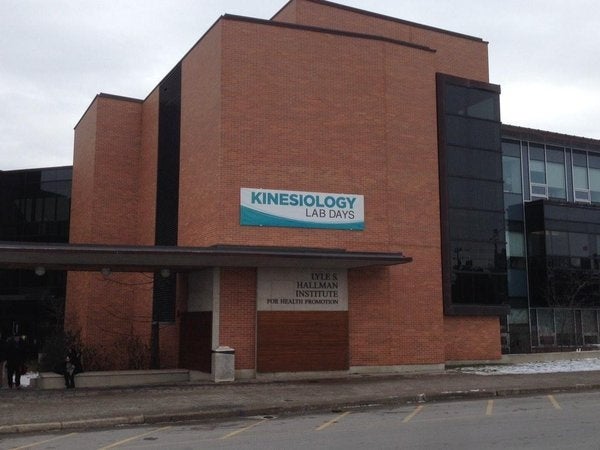 Kinesiology Lab Days banner on the Hallman Centre.