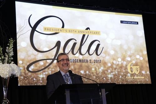 Feridun Hamdullahpur speaks at the 60th Anniversary Gala.