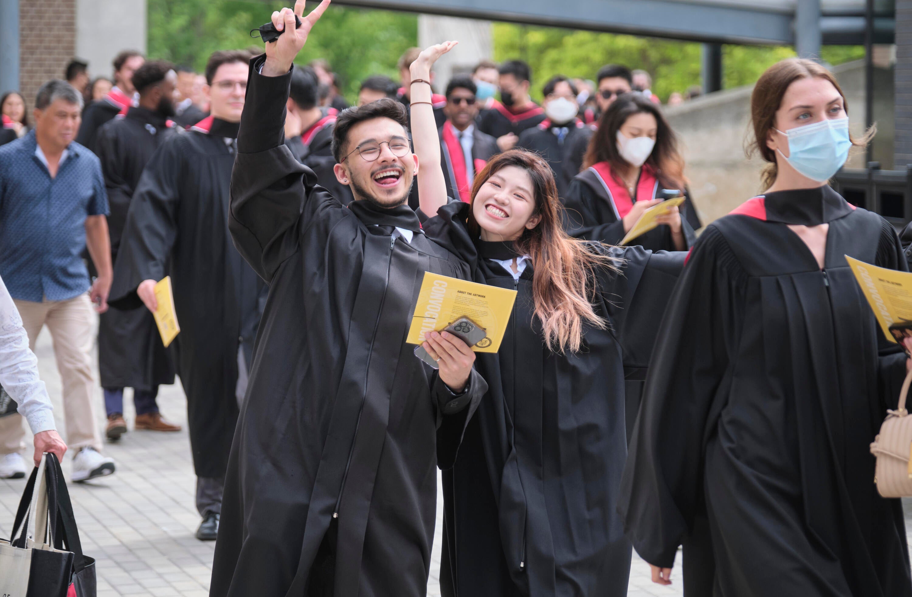 Two very happy Waterloo students at Convocation in spring 2022