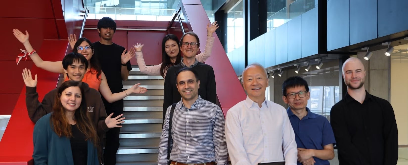 The first cohort of scholarship recipients with Dr. Stephen Smith, Roger Tang, and colleagues