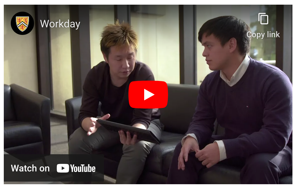 YouTube screen grab of two students looking at a tablet