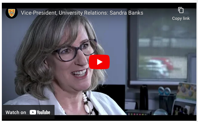 YouTube screen grab of Sandra Banks