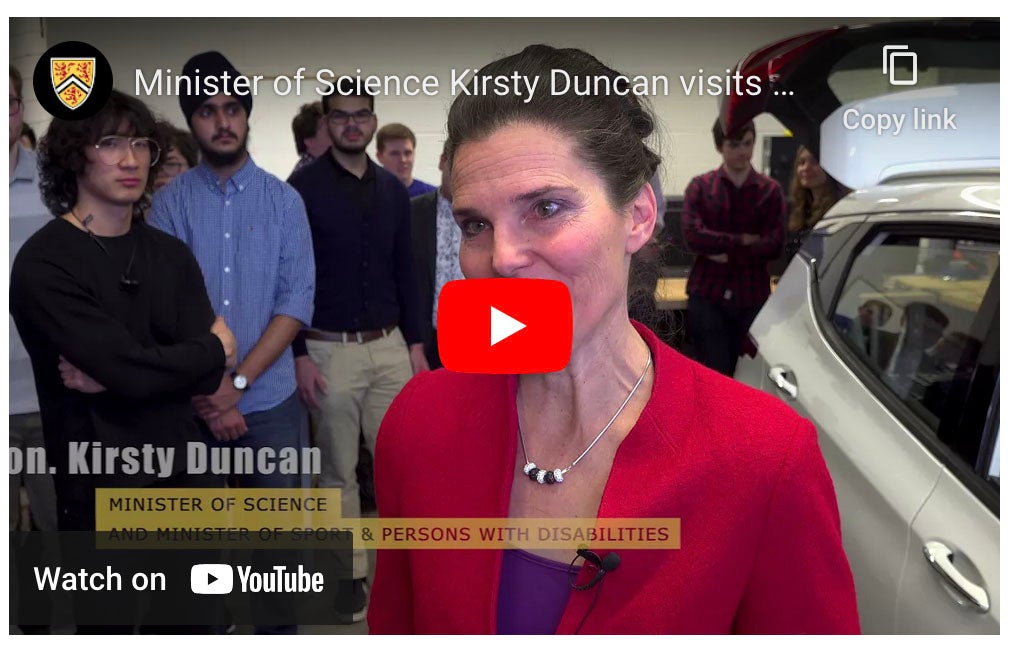 YouTube screen grab of Kristy Duncan