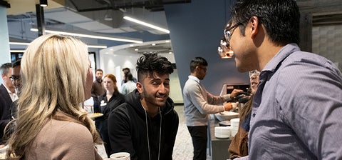 Students networking at Data Science Industry Panel Event