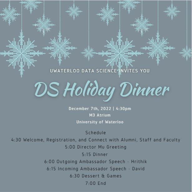 DS holiday dinner information