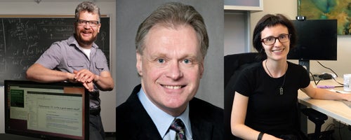 photo of Professors Charles Clarke, Gordon Cormack and Olga Vechtomova