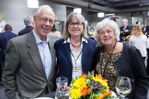 Dennis Huss, his wife, and Donna Strickland