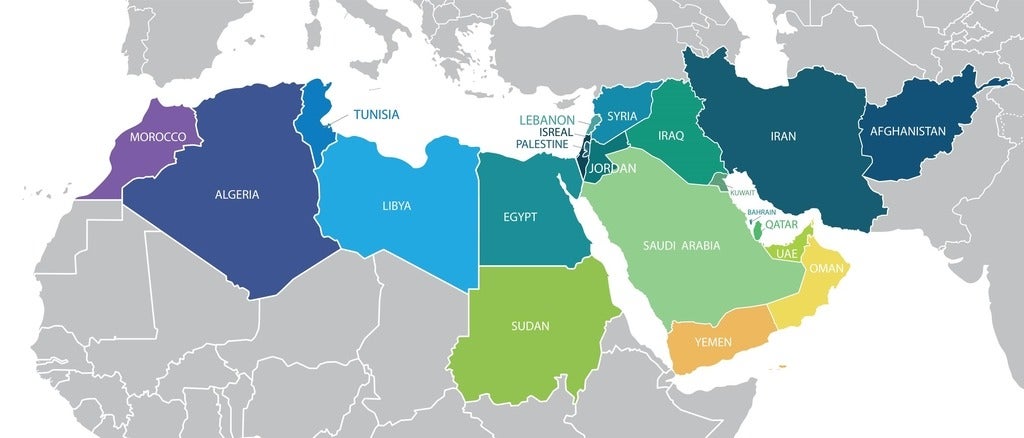 Map of the Middle East and North Africa