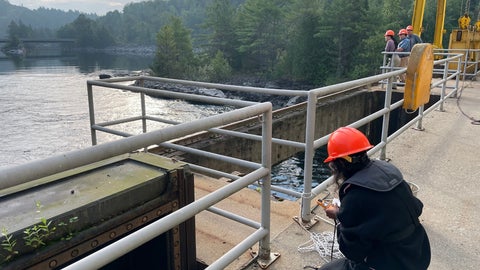Sampling tailrace waters of a  hydroelectric dam
