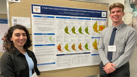 Sara Abate and Zachary Baker  presenting at World Wetlands Day