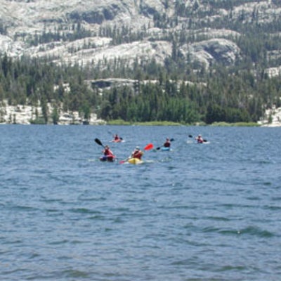 Kajak adventures on the lake during the Kirkwood trip.