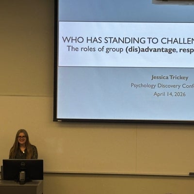 Jessica Trickey presenting a talk at PDC 2026