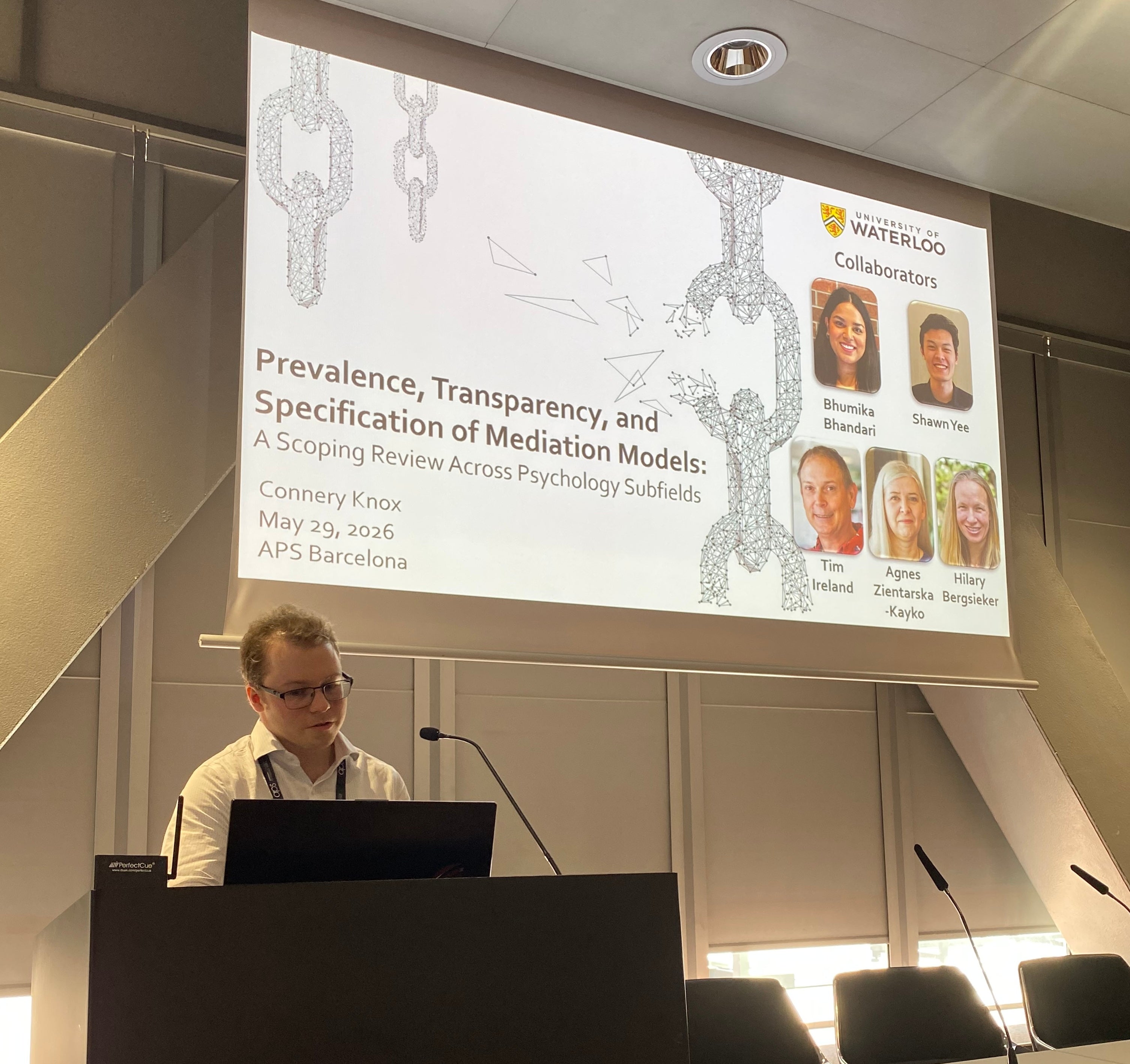 Connery Knox presenting at APS 2026
