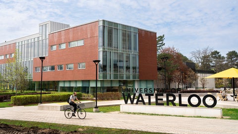 University of Waterloo sign on campus.
