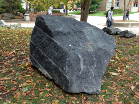 Anorthosite in the Peter Russell Rock Garden (side view)