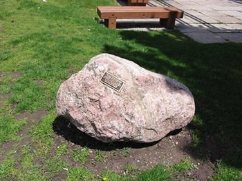 The Granite Gneiss Boulder in the Peter Russell Rock Garden