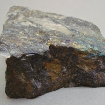 Chalcopyrite; easily distinguishable change in colour 