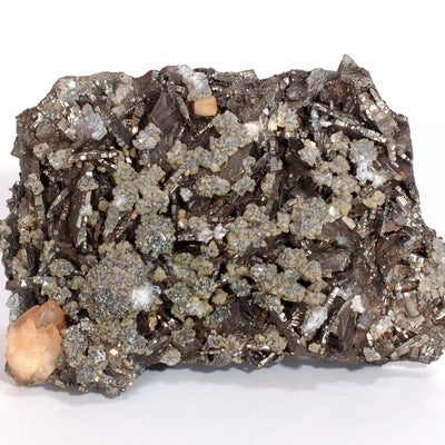 Pyrite, after Marcasite, with Calcite, Dolomite and Sphalerite 