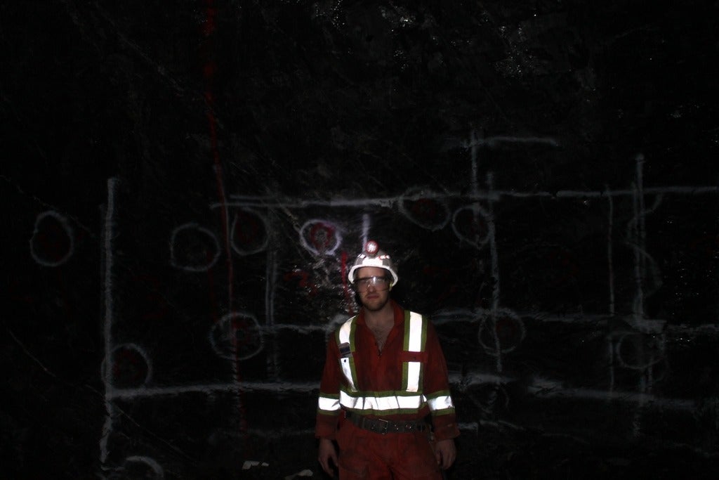 Sean Brace in underground gold mine