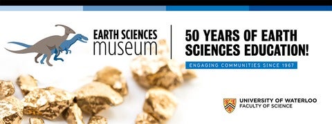 Banner representing the 50th Anniversary of the Earth Sciences Museum