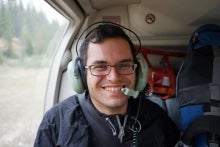 Manuel Arab in a Helicopter