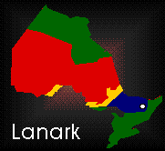 Map showing location of Lanark, Ontario