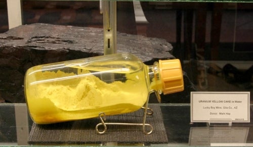 yellow powder-like substance in bottle