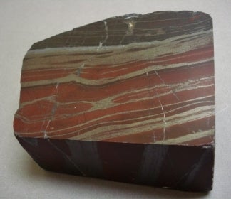 red and brown striped rock