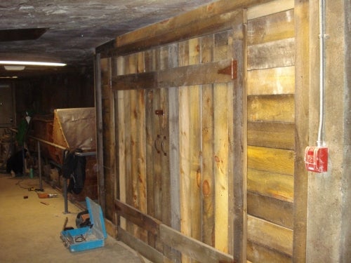mine tunnel installation- wood doors