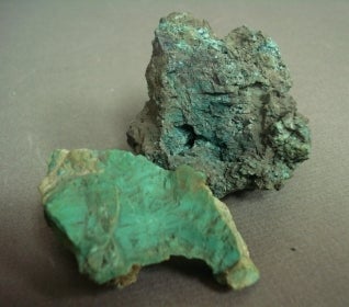 green pieces of malachite