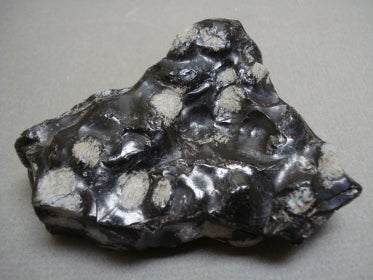 Snowflake Obsidian; mostly black with white areas
