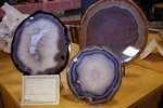 Agate slices on display