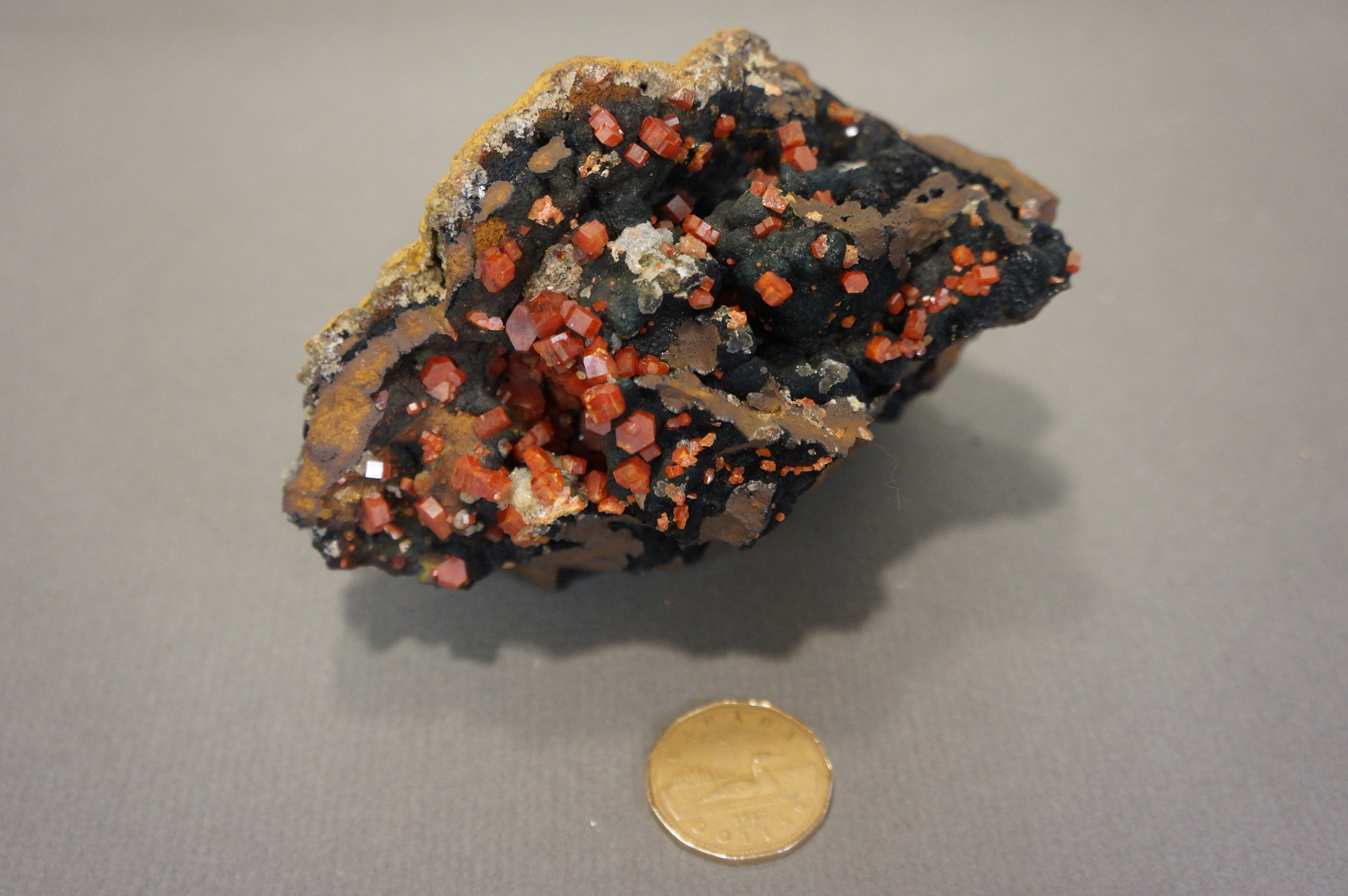 Vanadinite on Goethite