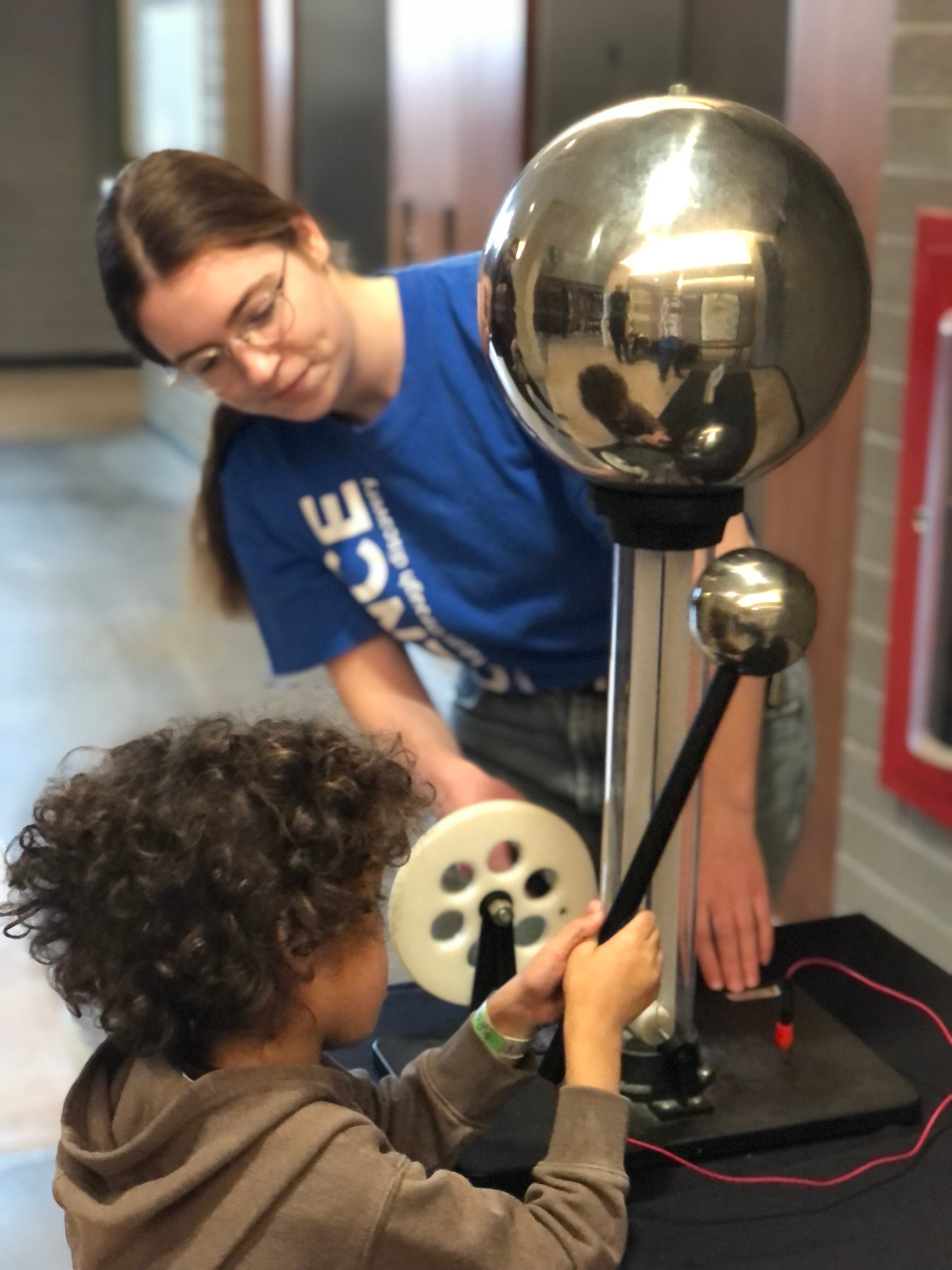 Boy testing an electrical tool