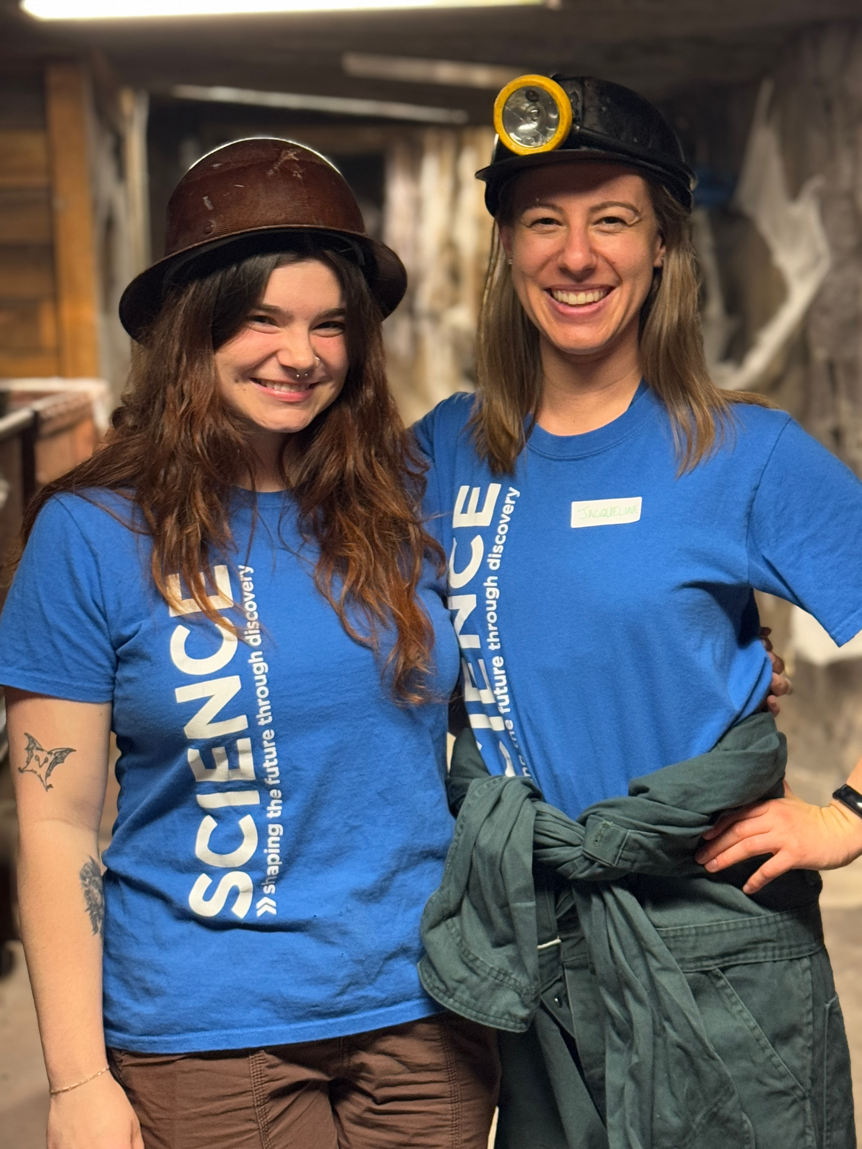 Asia and Jacqueline in the mine tunnel
