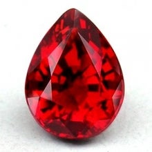 raindrop shaped red gemstone; Ruby